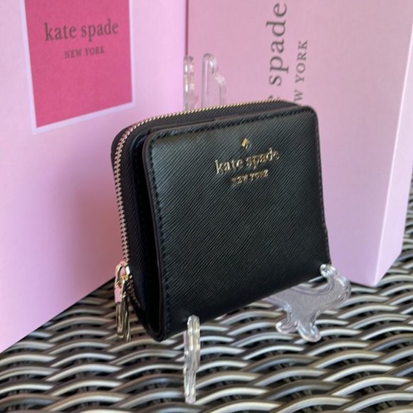 Kate Spade Staci Small Zip Around Bifold Wallet Black - Picture 6 of 15